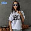 Retro Leopard Printed T-shirt 100% Cotton T-shirt Women's Clothing Summer Fashion Simple Lovely Casual Comfy Short Sleeve Top