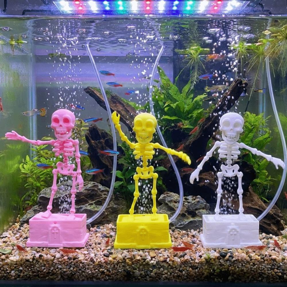 with Pipe Suction Cup Dancing Skeleton Aquarium Bubbler Aquatic Landscaping