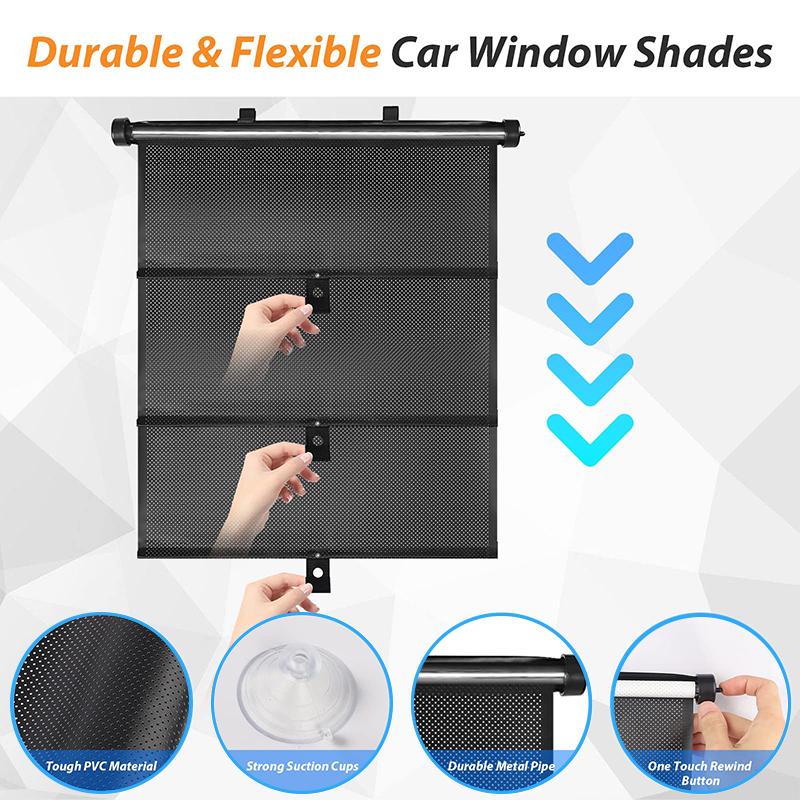 2 Pack Car Window Shade For Baby,Car Sun Shade For Baby With Uv Protection Retractable