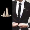 Men's Smooth Sailing Sailboat Zircon Brooch: Elegant Suit Jacket Pin Accessory