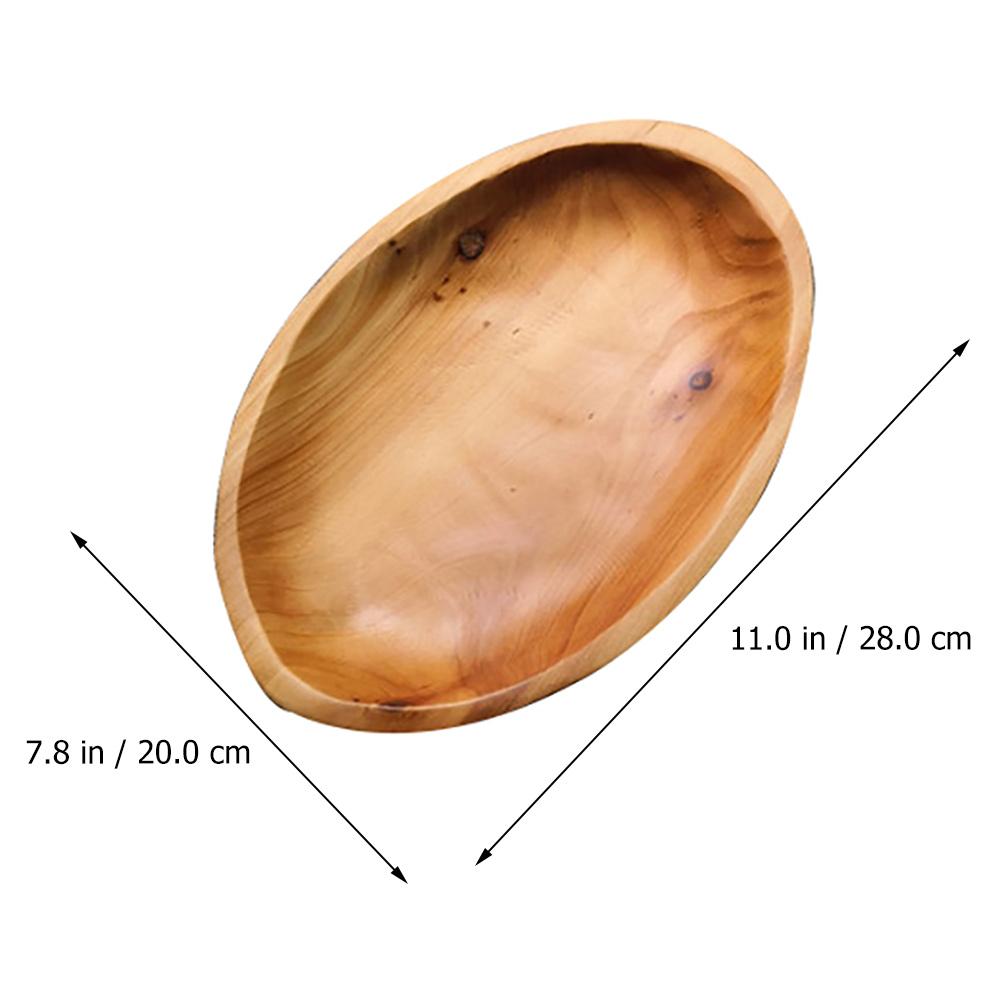 Decorative Tray Restaurant Oval Food Wooden Plate Practical Fruit Serving Dish Solid Simple Dried Snacks Storage