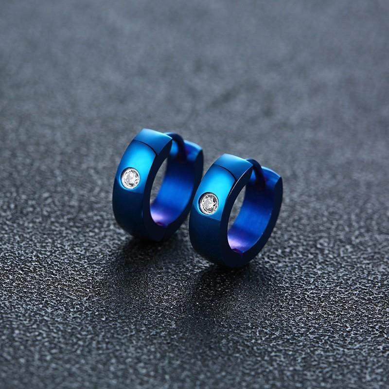 Vnox Basic Stainless Steel Hoop Earrings for Men Women Unisex Huggie Earrings with CZ Stone Accessory