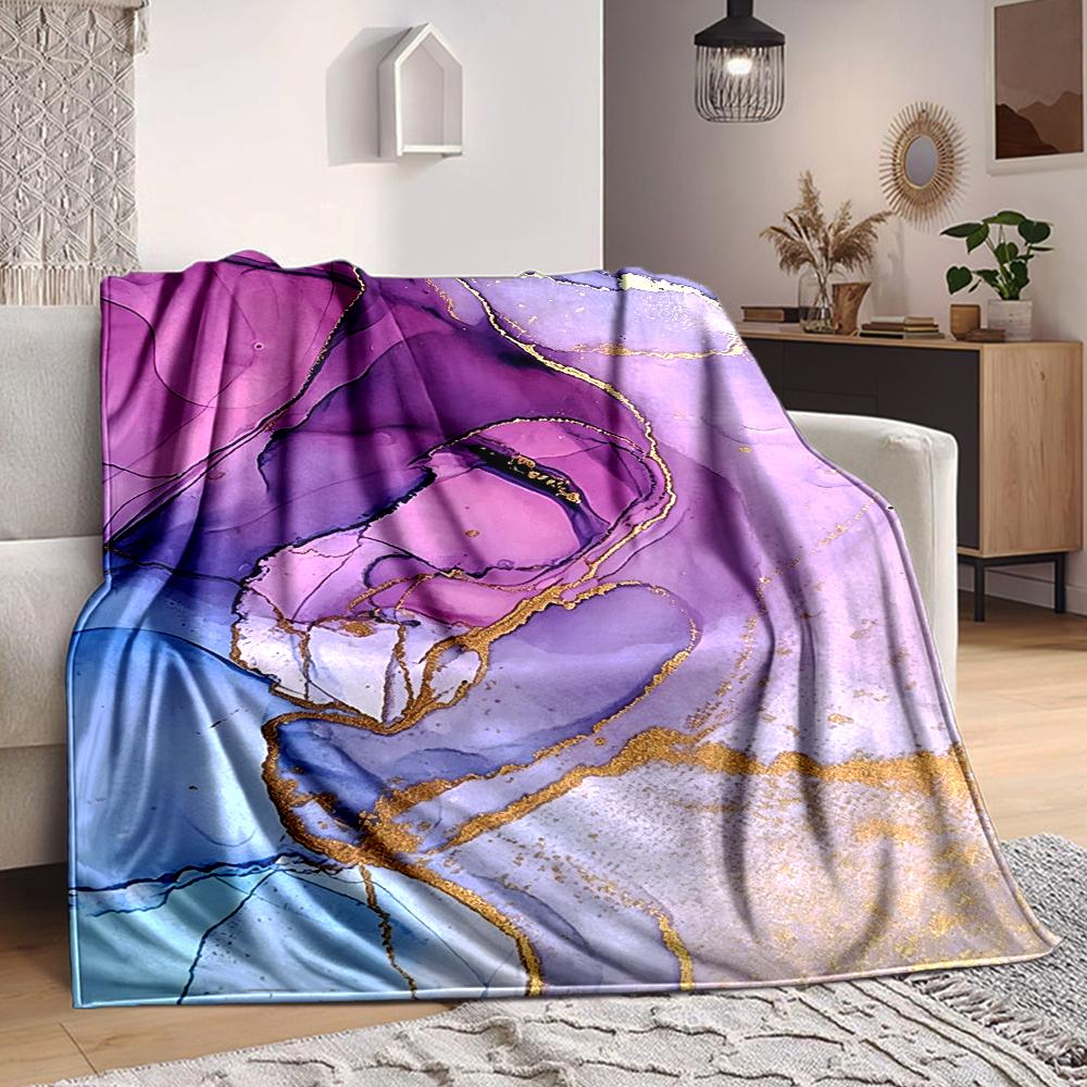 1Pc Abstract Fluid Art Blanket Soft And Comfortable Casual Warm Camping Travel Christmas Halloween Xmas Gift M928365