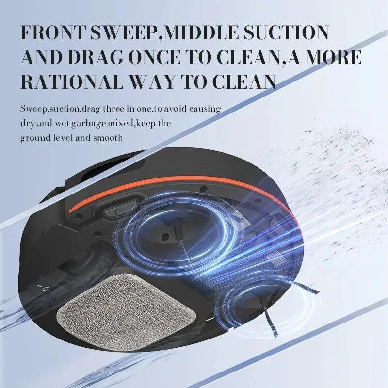 Intelligent Sweeping Robot Fully Automatic Household Sweeping And Towing Automatic Recharge With Wifi APP Control 4000Pa Suction