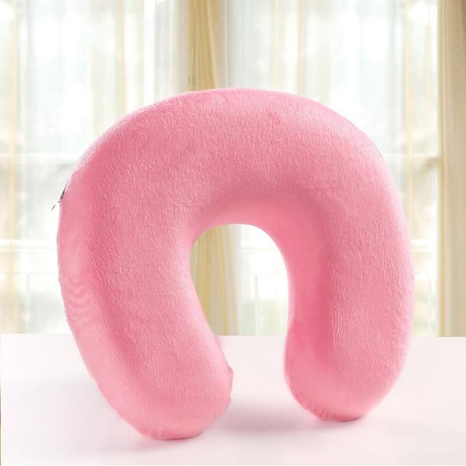 Luxurious Memory Foam U-shaped Travel Pillow With Plush Crystal Velvet Cover