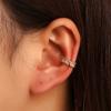 C Shaped Zircon Ear Cuff Gold Tone Micro Pave Baguette Stone No Piercing Ear Clip for Women