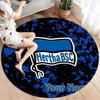 Hertha BSC Custom Name Round Area Rug,Carpet Rug for Living Room Bedroom Sofa Playroom Decor,Non-slip Floor Mat