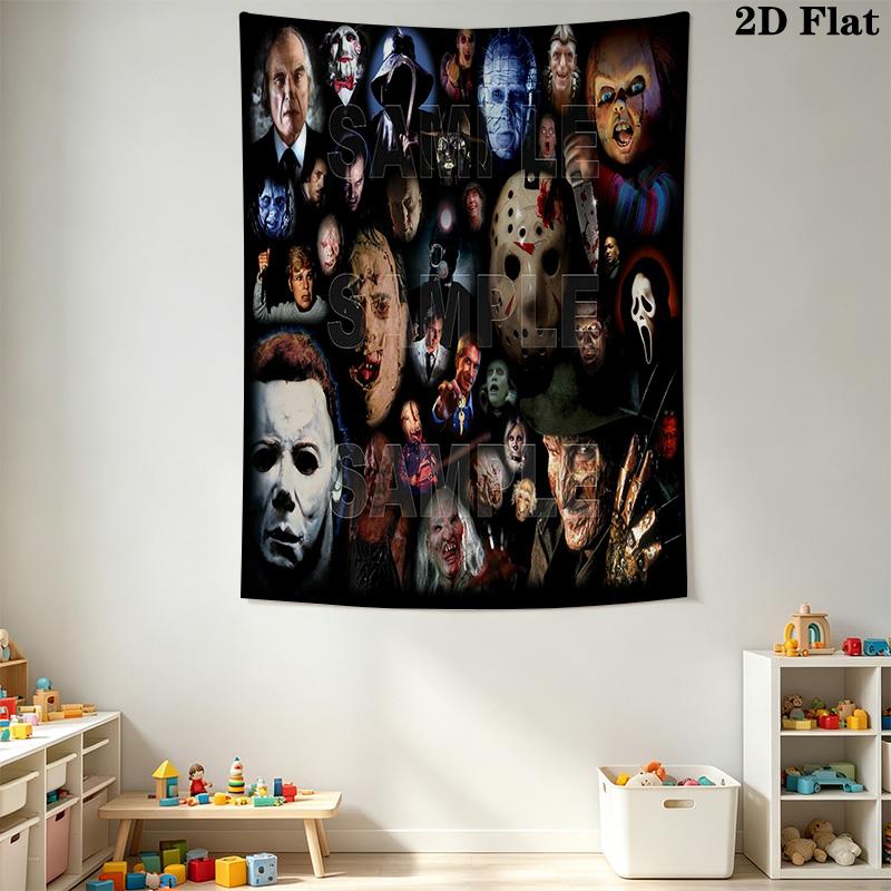 Horror Icons Tapestry Tapestry Wallmounted Background Cloth Homestay Soft Decoration Tapestry Home Decor Background Wall Hanging Cloth