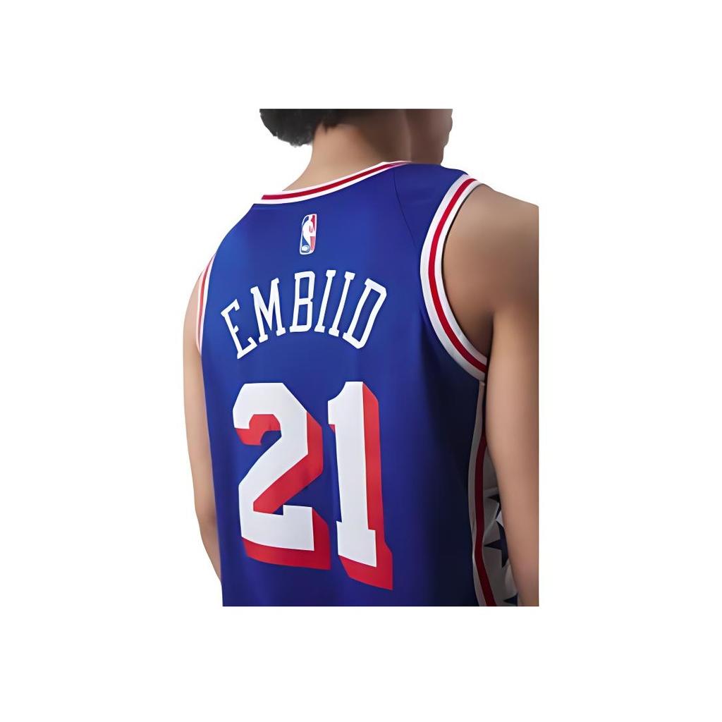 New Nike Basketball Jerseys 23/24 Season Philadelphia 76ers Joel Embiid Size 21 Men's Dark Blue DX8620-401