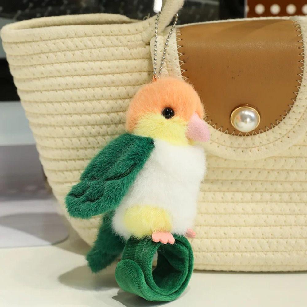 Stuffed Animal Parrot Clap Circle Toy Wristband Bracelet Slap Snap Wrap Parrot Key Chain  Kids Toy