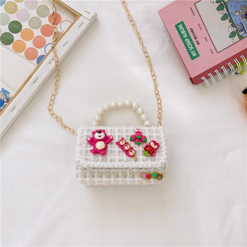 Lotso Bead Creative Handbag Cotton Linen Shoulder Bag With Animal Girls For