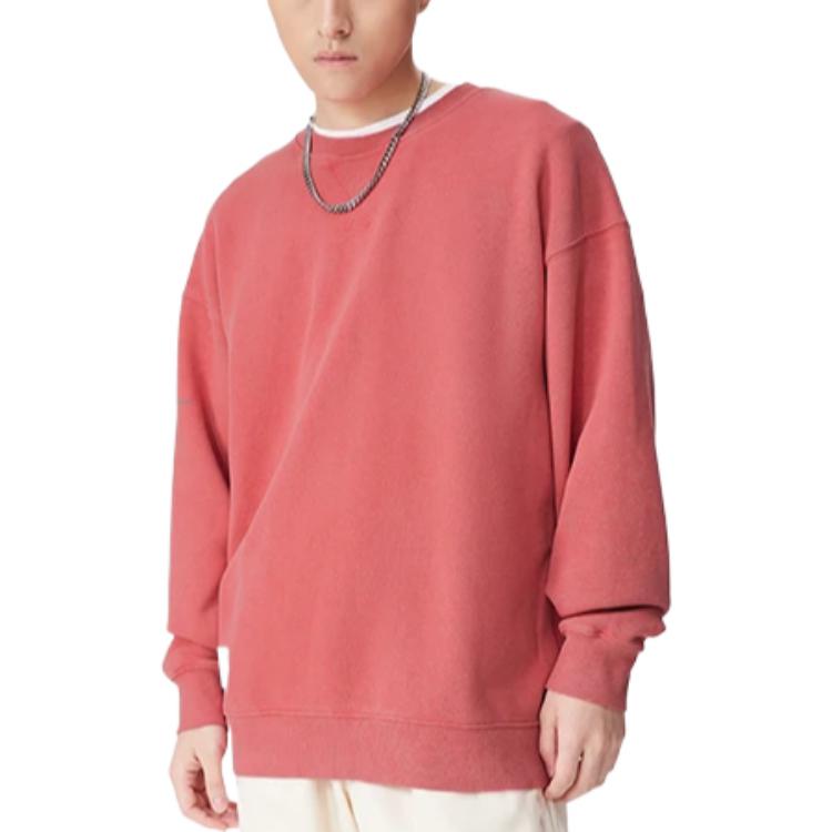 Li Ning Serie Estilo de Vida Deportivo Sudadera con Capucha de Manga Larga de Color Sólido y Corte Holgado Unisex hoodies Crimson AWDS065-3