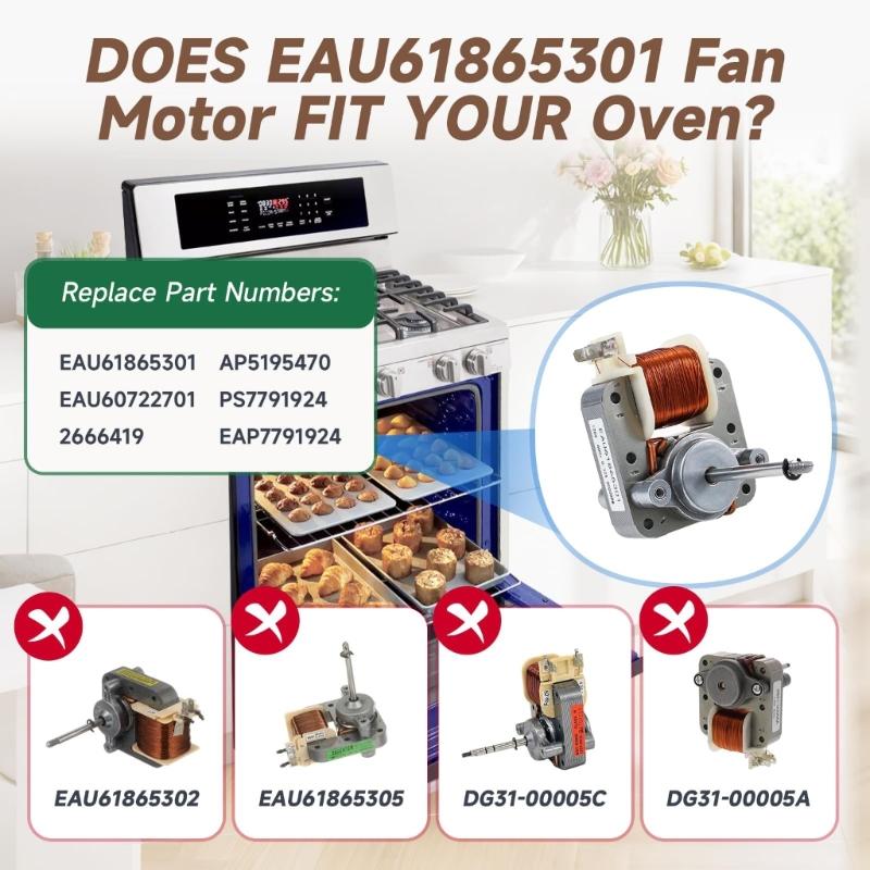 Range Convection Fan Motor Replacement EAU61865301 Cooling Fan Motor Assembly Microwave Oven Accessories Enduring