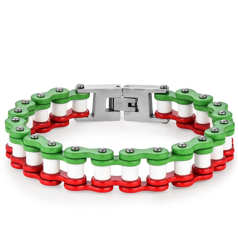 316l Stainless Steel Pvd Waterproof Anti Non Tarnish for Men Punk Fashion Jewelry Bike Motorcycle Gift Chain Bracelet