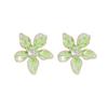 Atoztide New Exaggerated Colorful Flowers Earrings for Women Stainless Steel Zircon Flower Earring Romantic Wedding Jewelry Gift