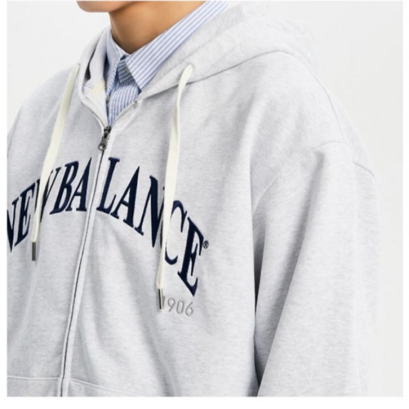 New Balance Hooded Zip Up Semi Overfit Nbmde11113 16