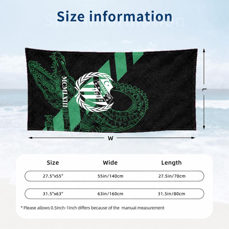 Bursaspor Microfiber Beach Towel Quick Dry Sand Free Lightweight Beach Towels for Travel Swimming Camping
