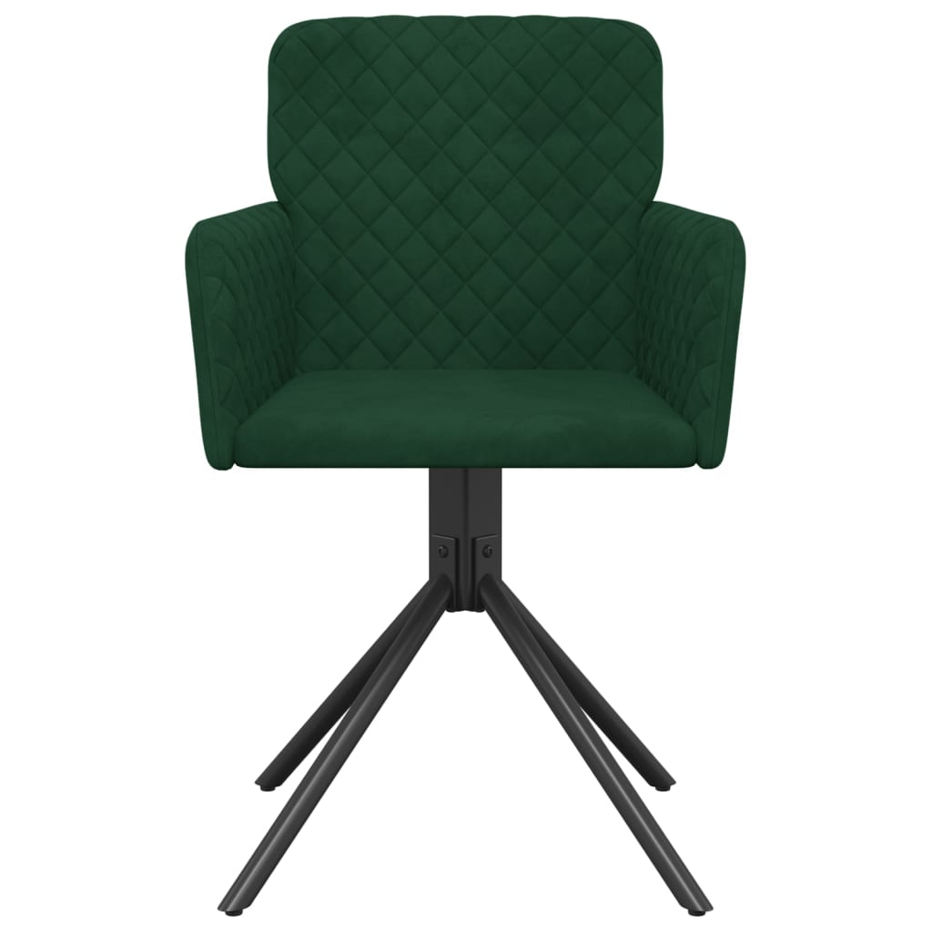 Dining Chairs 2 Pcs Swivel Dark Green Velvet