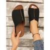 Slope Heel Thick Bottom Slippers,Women's Large Size Round Head Casual One Foot Stirrup Solid Color Slope Heel Sandal Slippers Women Outer Wear