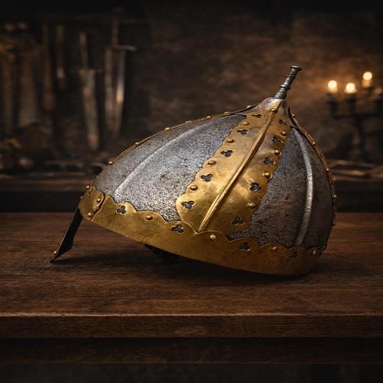 Medieval Viking Helmet Replica Handcrafted Steel Brass Decor Collectible Historical Warrior Display Gift Prop