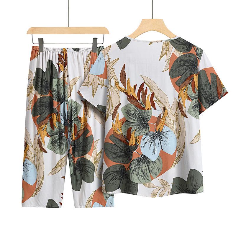 Yalu Women's Summer Short-Sleeve Capris Pajama Set
