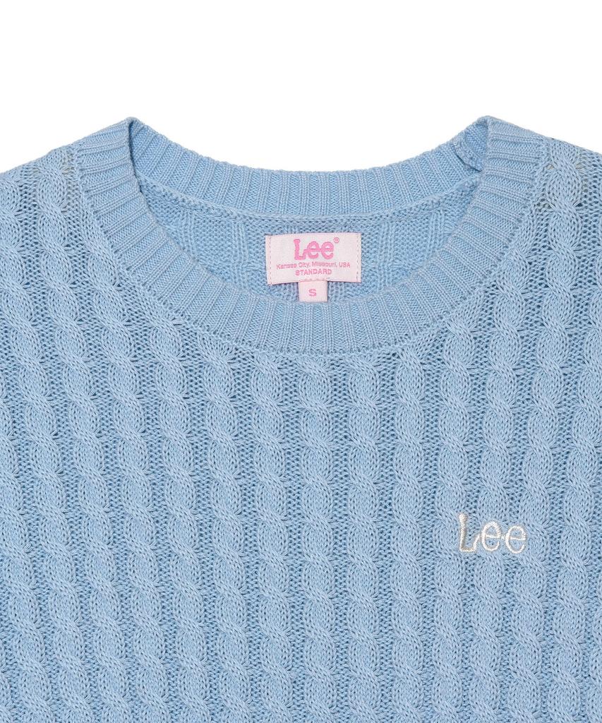 LEE Women'S Cable Crop Knit Sky Blue