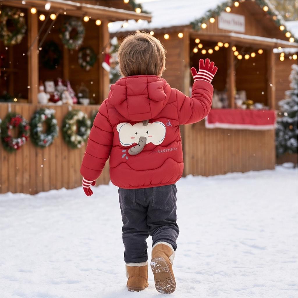 Kids' Trendy Comfortable Long Sleeve Hooded Down Jacket Winter Coat for Boys and Girls