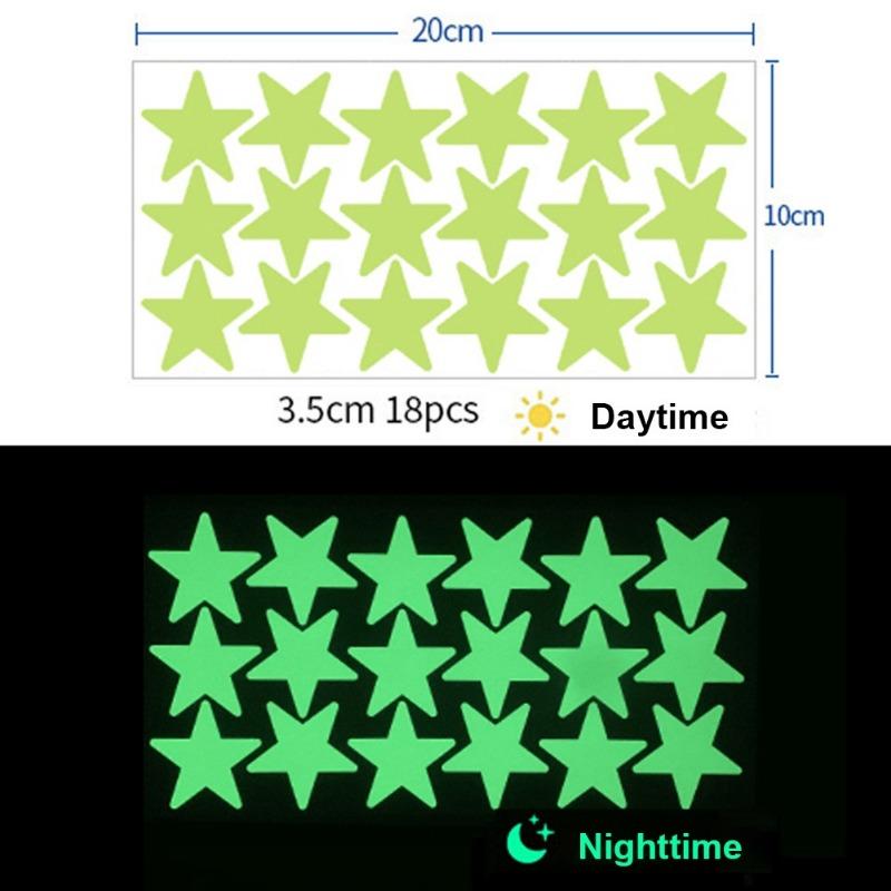 2-pack Luminous Wall Stickers Rooms Dots Stars Ceiling Wall Decals Glowing Stickers Decals Glow In The Dark Home Decor for Kids