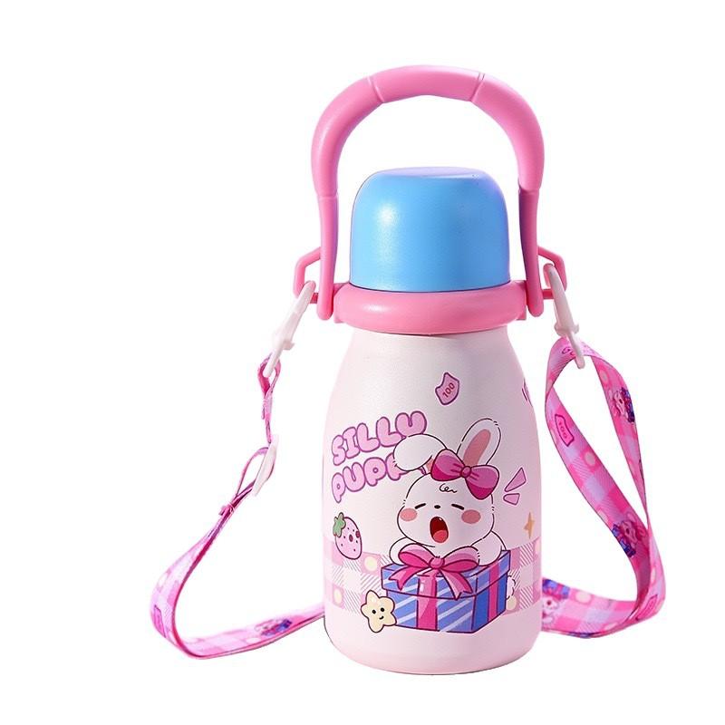 Water Bottle Cartoon Portable Carrying Pot Stainless Steel Thermos Cup High Value Children and Students Outdoor Portable Double Drinking Cup