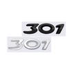 3D Glossy Black Chrome Silver Metal Logo Emblem Badge Decal Car Sticker for Peugeot 301 Car Accessories