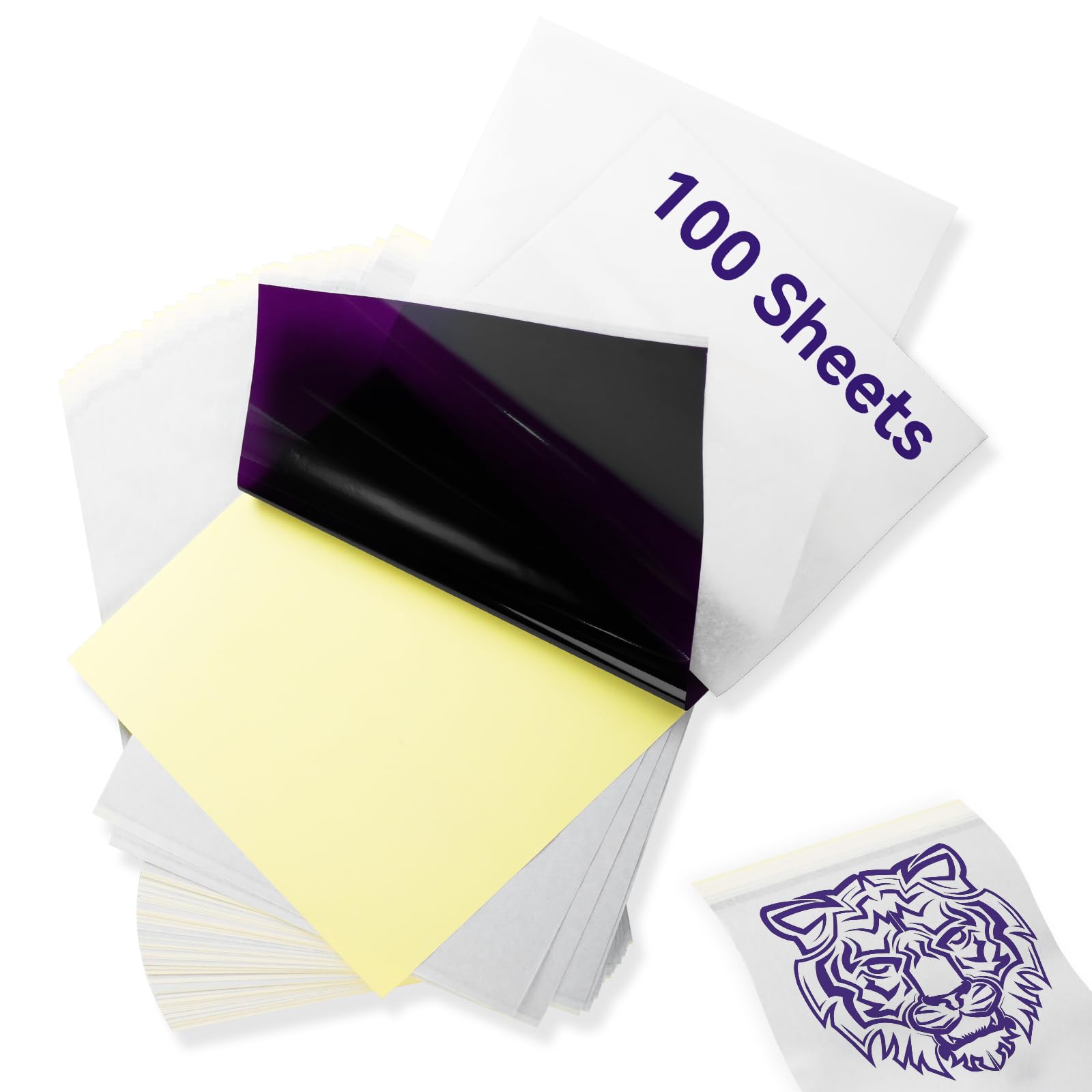 

Аркуші паперу для перенесення татуювання, трафарет для татуювання, розмір A4, 4 шари, калька для татуювання, набір для татуювання, приладдя для татуювання 100 Sheets колір чорний шкіряний піджак