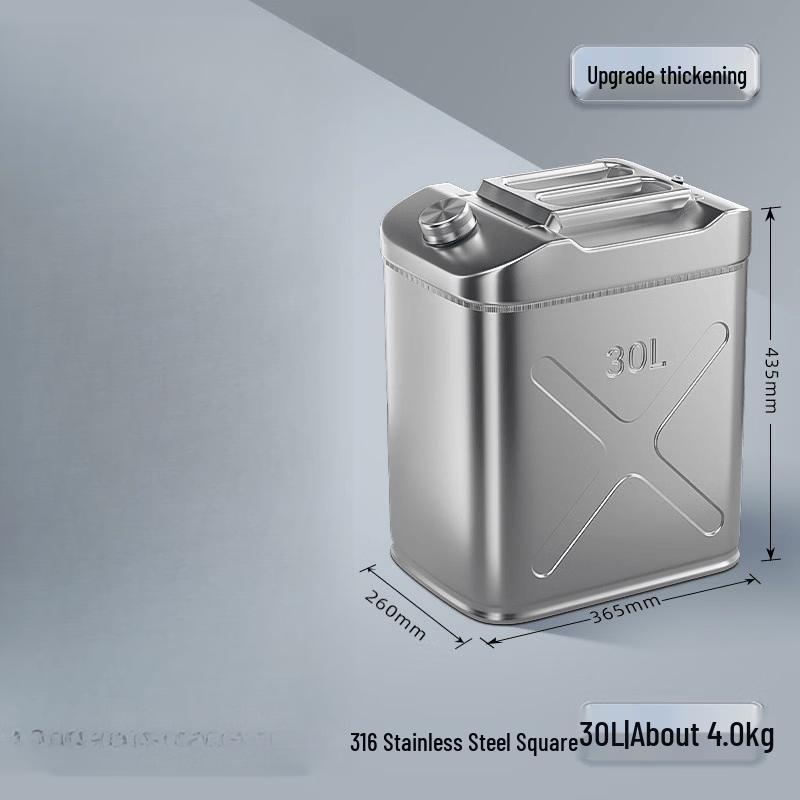 Jundingying 30L 316 Stainless Steel Square Fuel Can