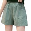 Women's Shorts High Waist Drawstring Knee Length Shorts Elastic Comfy Shorts with Pockets