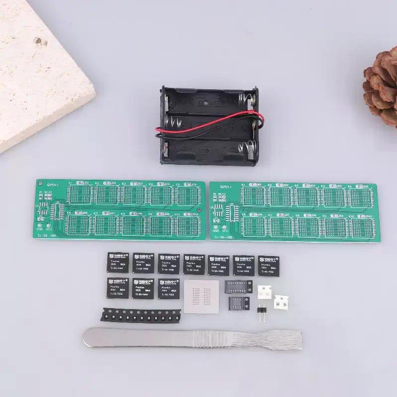 BGA Chip Soldering Practice Board Kit, Decimal Flowing Lights for Teaching & Training, Loose Parts