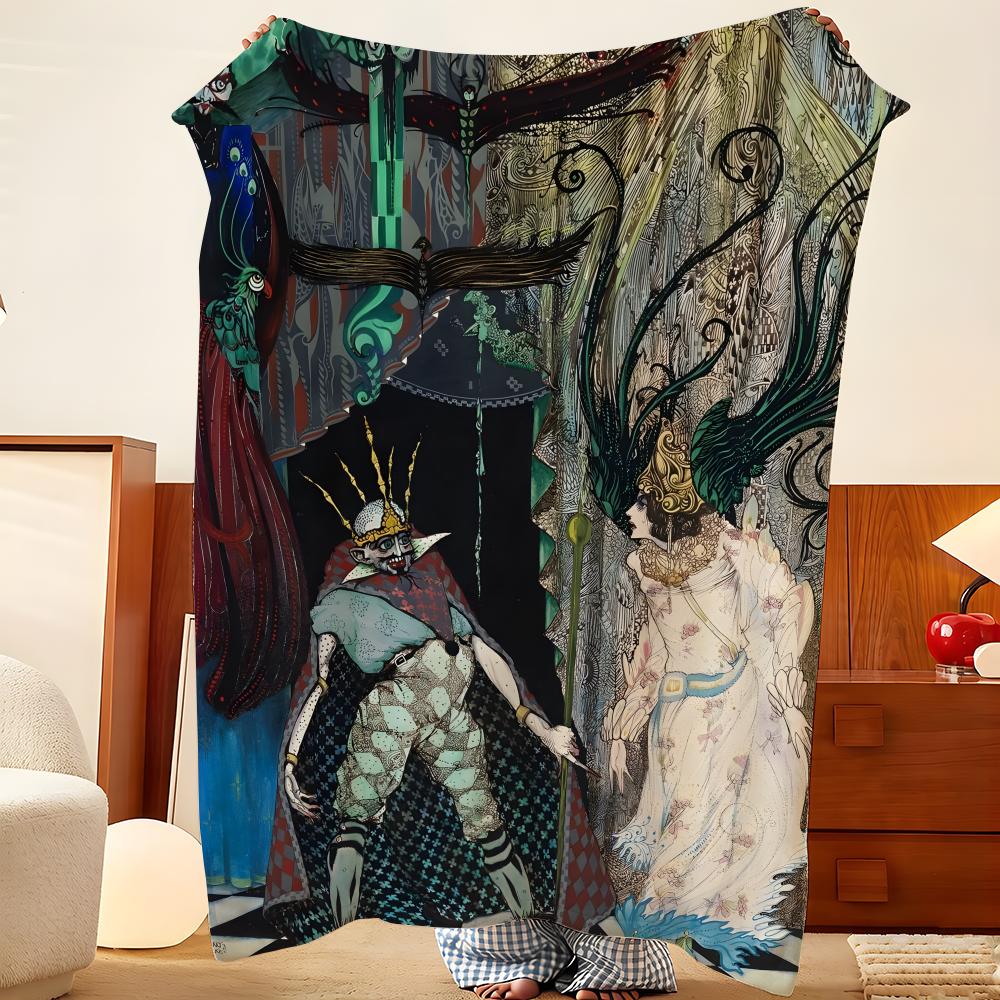 Artist H-Harry C-Clarke Throw Flannel Throw Blanket, Lightweight Cozy, Durable Washable cute Cool