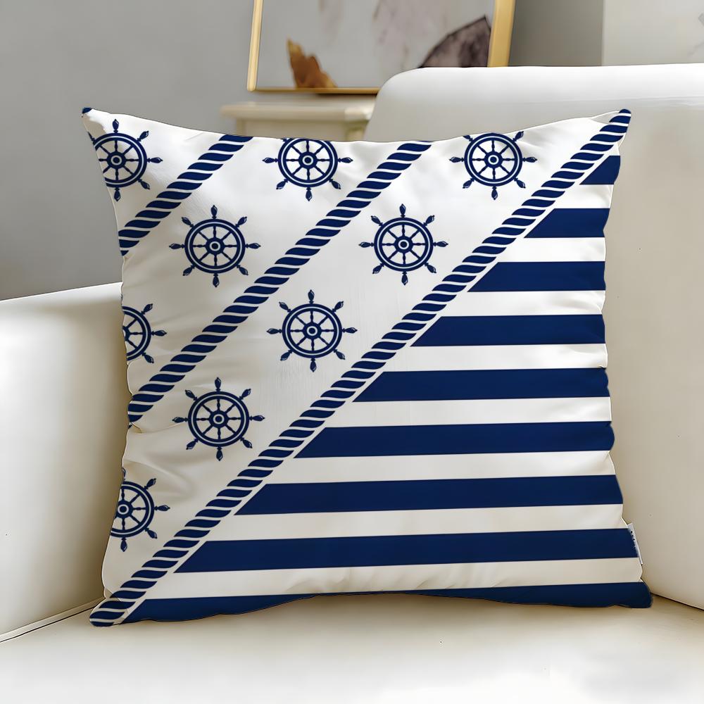 classic theme ocean sailor Cushion Cover Soft & Easy-Wash Pillow Case – Versatile for Couch, Bed, Travel and Office