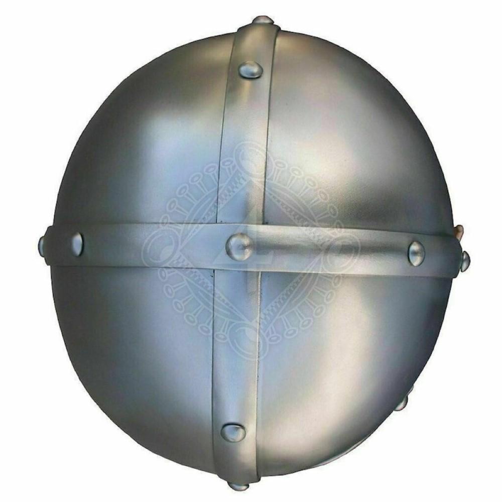 Casco Medieval de Acero Normando Vikingo con Visera Casco de Armadura de Acero 18 G Hecho a Mano