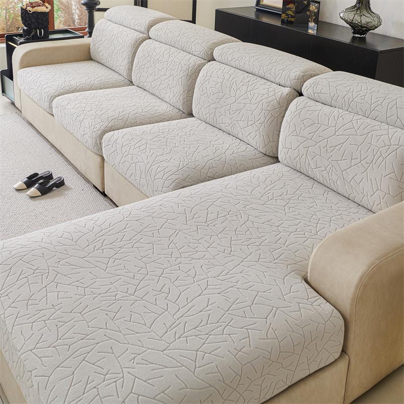 Branch Polar Fleece Jacquard Sofa Cover Cloth Cover Dustproof And Wear-Resistant Cushion Cover All-Inclusive Elastic Cushion Cover Modern Simple Tower