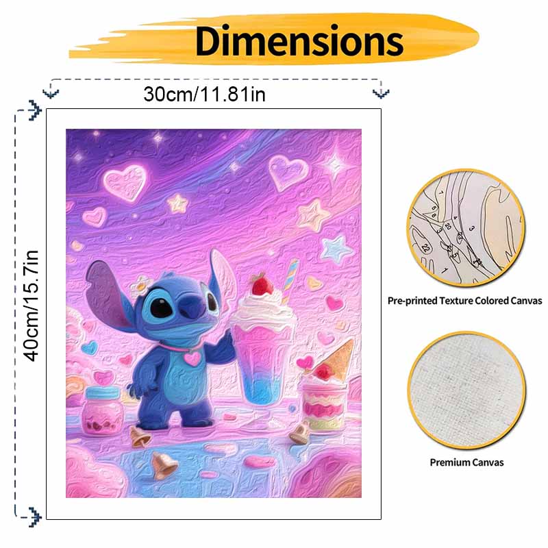 Disney Stitch Painting by Numbers Hand Filled Drawing Art Kit Home Decor