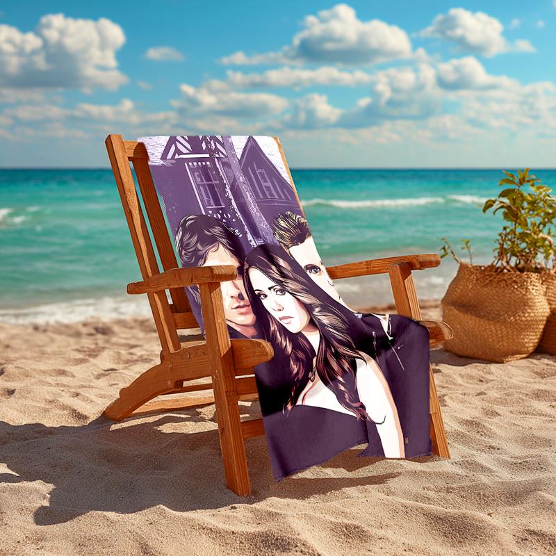 1pc The Vampire Diaries1 Beach Towel, Comfortable and Thick, and Swimming/Bath/Picnic/Camping Towel, Suitable for Seaside Beaches