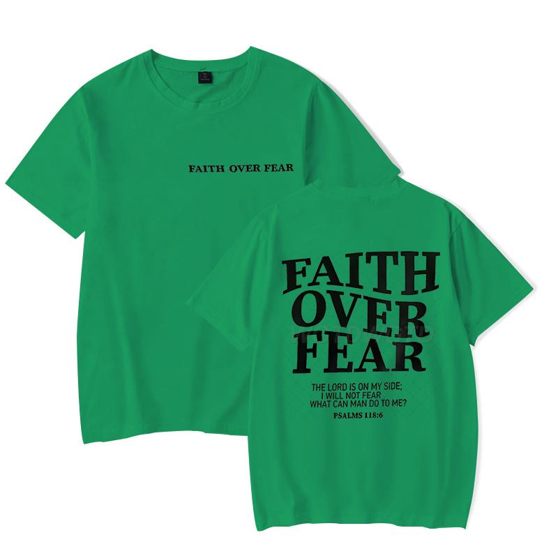 Faith Over Fear Christian T-shirts for Men Women Teen Boy Girl Summer Clothes Trendy Gift for Christian Faith Merch T-shirt Tops