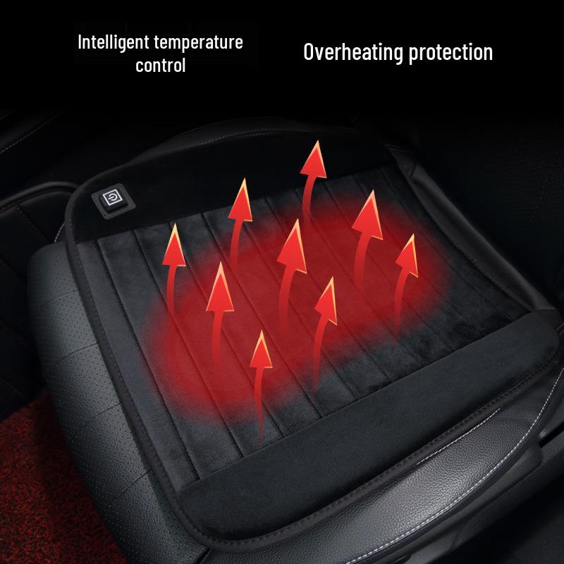 USB Graphene Heated Seat Cushion - Office & Car Use, 5V Quick Heating, Plush Warmth, Winter Embroidered Design