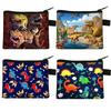 2021 Cartoon Dinosaur Print Children'S Change Bag Student Polyester Card Bag Simple Fashion Coin Square Storage Bag