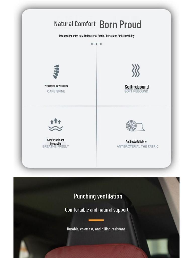 Mercedes Compatible Lumbar & Neck Support Car Headrest Pillow for E-Class, GLC, GLE, GLS