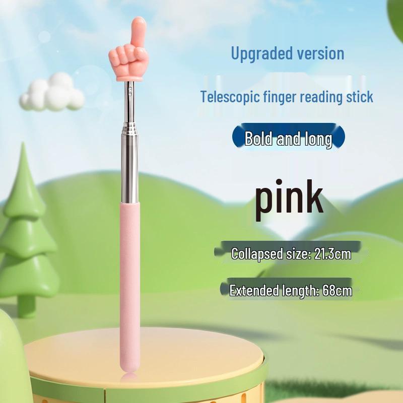 Retractable Teaching Pointer - Classroom Finger Pointer for Reading and Recognition