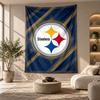 Dekoracyjny gobelin, Sztuka ścienna z nadrukiem Pittsburgh Steelers, Lekka ozdoba ścienna do tła sypialni