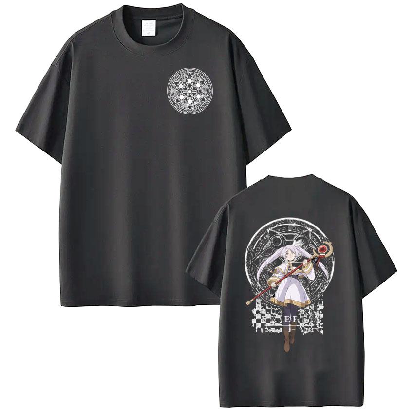 Anime Frieren Beyond Journeys End Frieren Tshirt Men Women Clothing Fashion Short Sleeve 100 Cotton Summer Tshirts Cosplay