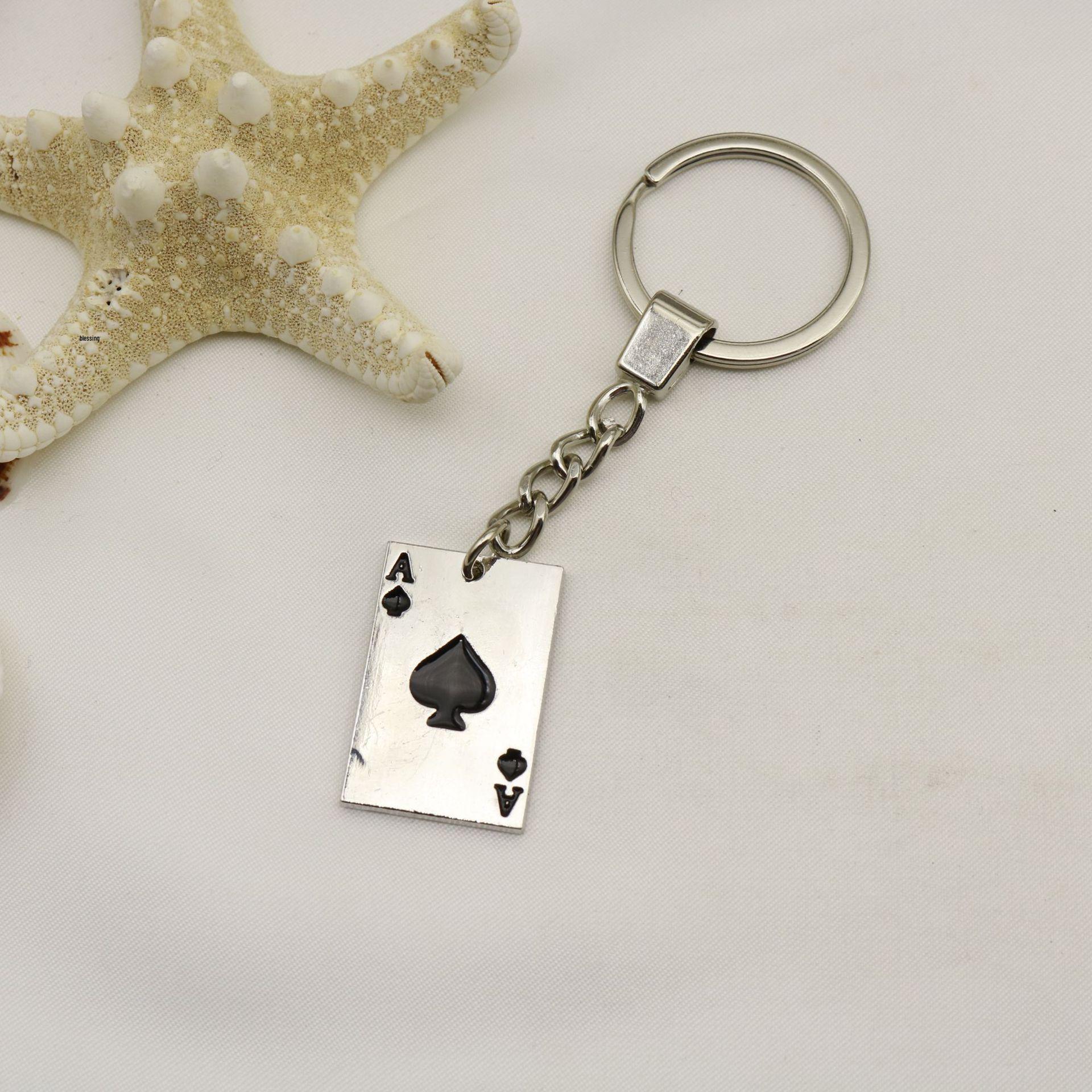 Hot-Selling Simple Poker Keychain Pendant