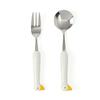 Heart-fluttering Duck Portable Spoon and Fork Set (Yellow)