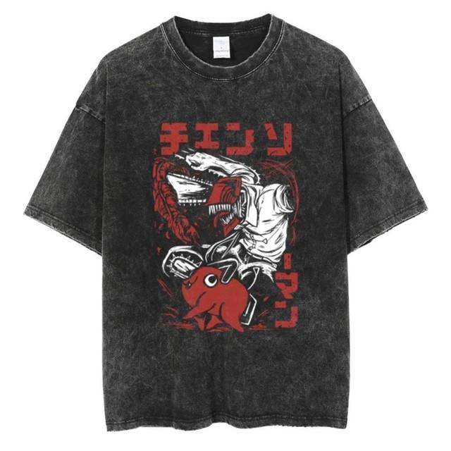 HUANHUSHENG Cotton T-shirt Man with a Chainsaw XL